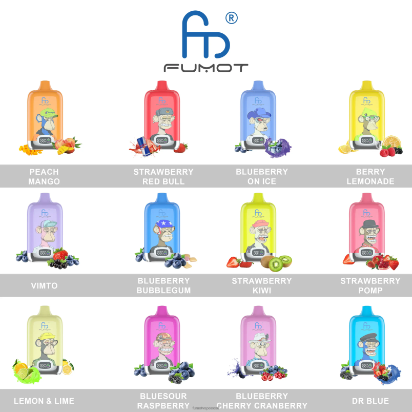 Fumot Digital Box 12000 20 ml ühekordselt kasutatav vape pod - (1 tk) armastus 66 6Z62Z135 Fumot Vape Flavors