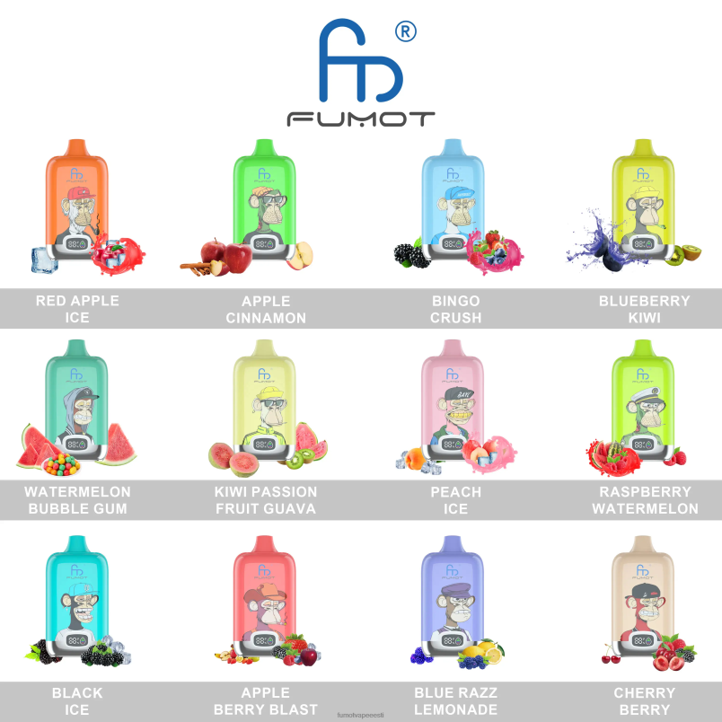 Fumot Digital Box 12000 20 ml ühekordselt kasutatav vape pod - (1 tk) armastus 66 6Z62Z135 Fumot Vape Flavors