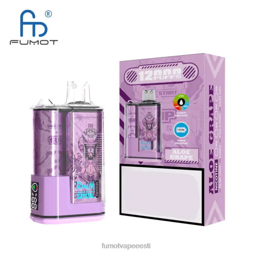 Fumot Crystal 12000 ühekordne vape karp - 20ml (1 tk) mustika närimiskumm 6Z62Z259 Fumot Disposable Vape