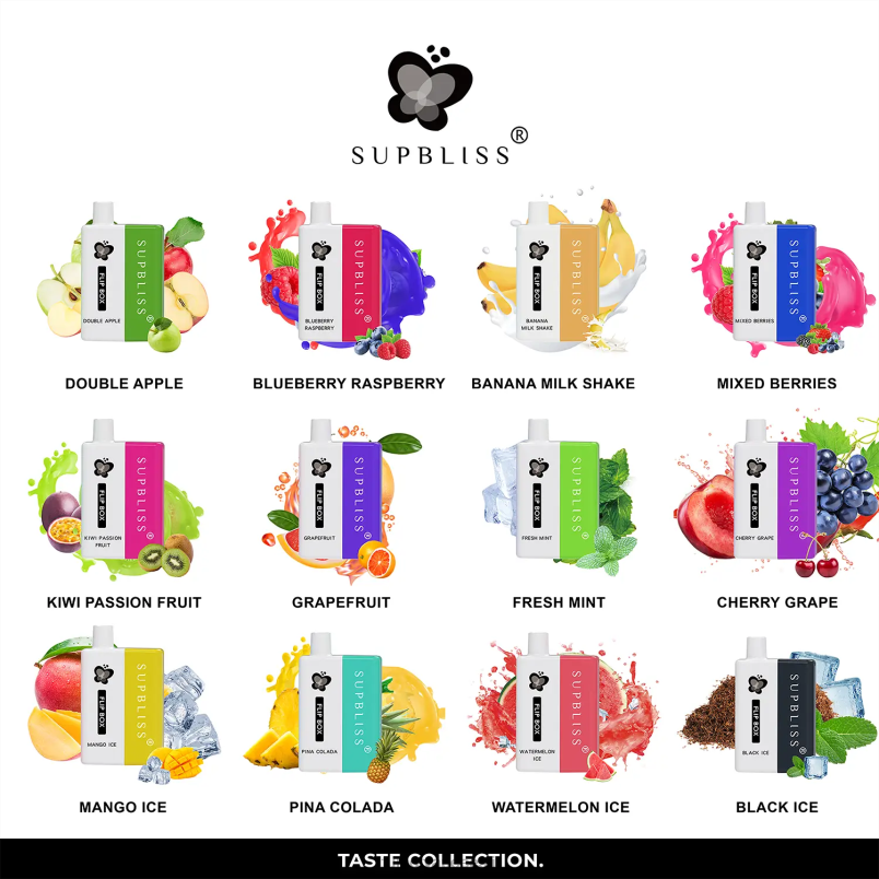 Fumot Supbliss Flip karp 6000 vahetatav vape komplekt - 10ml (1 tk) banaani piimakokteil 6Z62Z330 Fumot Vape Nicotine