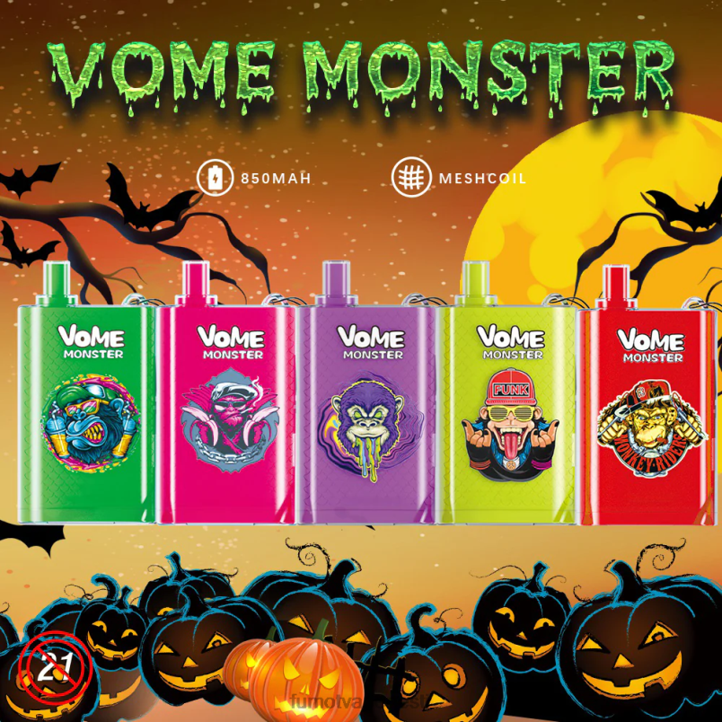 Fumot Vome Monster 10 000 ühekordset vape pod seadet - 20 ml (1 tk) kiivi kannatuspuu guajaav 6Z62Z430 Fumot Vape Nicotine