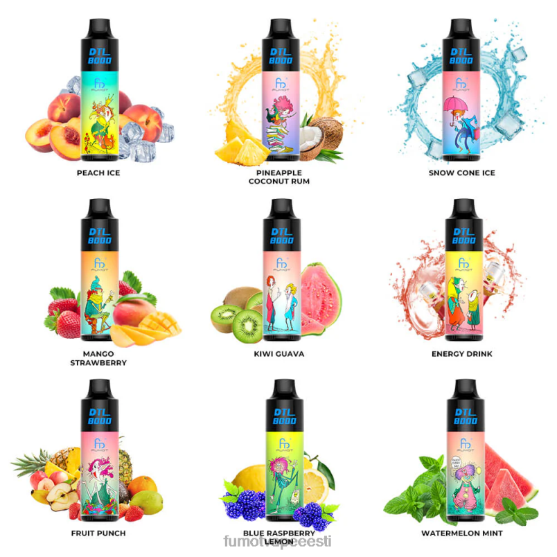 Fumot DTL 8000 ühekordne vape pen - 16 ml (1 tk) arbuus piparmünt 6Z62Z425 Fumot Vape Flavors