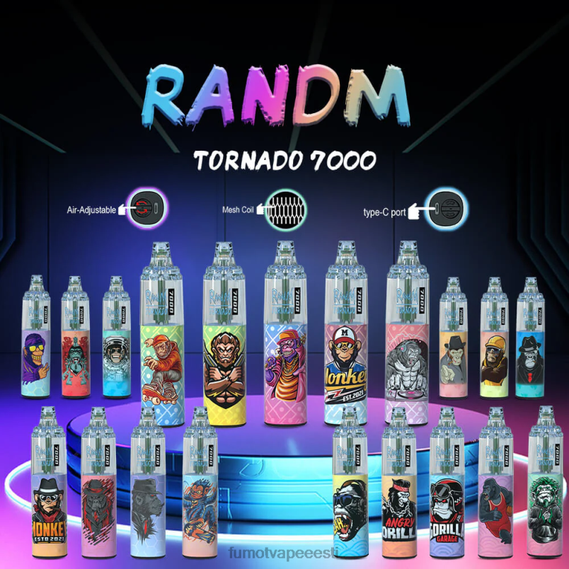 Fumot Tornado 14 ml (1 tk) 7000 ühekordne vape pen ananassi jää 6Z62Z90 Fumot Vape Nicotine