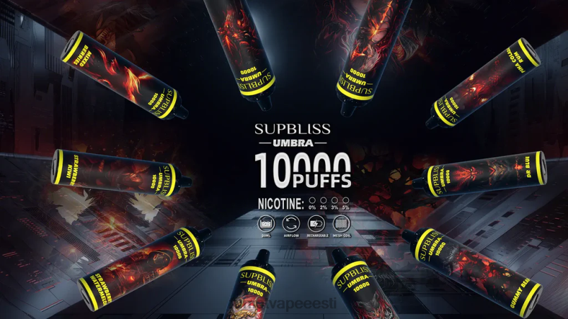 Fumot Supbliss Umbra 10000 (1 tk) ühekordne vape pen - 20ml dr. sinine 6Z62Z477 Fumot Vape Price